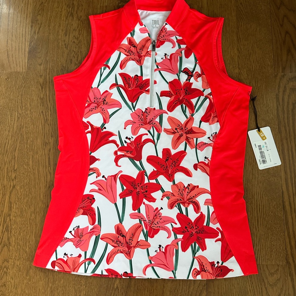Tail Vibrant Red Floral Tank Top
